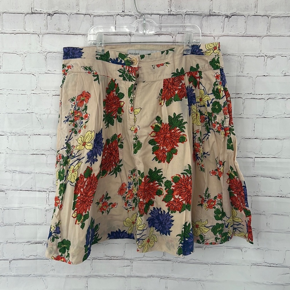 Y2K Old Navy floral lined pleated circle skirt size 8